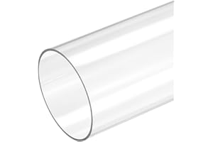 sourcing map Plastic Pipe Rigid Polycarbonate Round Tube Clear 2.8"(71mm) ID 3"(75mm) OD 17" (425mm) High Impact for Lighting, Models, Water Plumbing