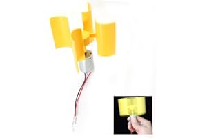 DEWIN Generatore di energia eolica,Mini generatore di turbine eoliche Kit generatore eolico verticale Modello didattico fai da te,pale eoliche turbina eolica Giallo