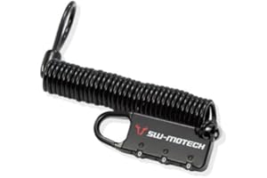 SW-MOTECH Cable Lock for Motorcycle Luggage Black. Combination Lock. 180 cm