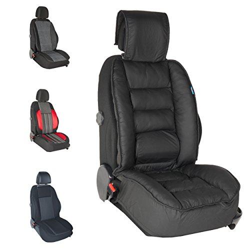 DBS - Couvre Siège - Voiture/Auto - Noir Grand Confort - Antidérapant - Compatible Airbag - Universel