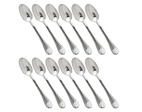 12 Spoons : Godinger Hammered Coffee Spoons, Set of 12, Silver