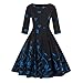 Produktbild Luckycat Damen Plus Größe 3/4 Ärmel Vintage Kleid Floral Print Retro Swing Dress Abendkleider Cocktailkleid Partykleider Blusenkleid Mode 2018