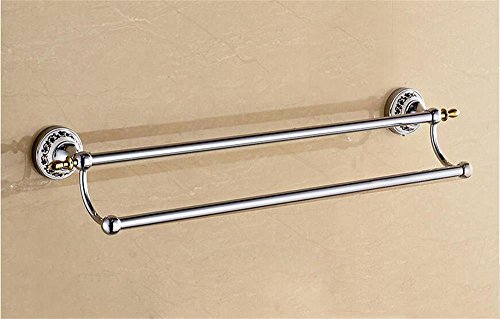 Uncle Sam LI- Europäische Blaue Und Weiße Porzellan Doppelhandtuch Bar Chrom Finsh, Wandmontage, Badzubehör ( größe : 70cm ) - 4