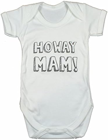 Geordie Genes Newcastle Geordie Baby Vest, Howay Mam, white, 12-18 months