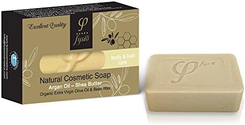 Olive Oil Soap Bar with Argan Oil &amp; Shea Butter For Body &amp; Hair Care 100gr (A Bar Of Soap)