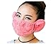 Produktbild Hustar Damen Spitze Mundschutz Maske Winter Skimaske Kälteschutz Gesichtsmaske mit Ohrenwärmer Rosa