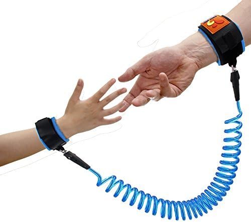 Switol Child Anti Lost Safety Velcro Wrist link, safety strap for kids ,up to 98.4 inches (blue)
