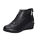 Produktbild Damen Stiefeletten FGHYH Herbst und Winter Tanzschuhe Kurze Stiefel mit weichem Boden Ferse Stiefel(37, Schwarz)