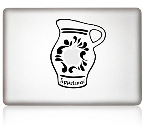 Apfelkleber Äppelwoi Aufkleber für MacBook schwarz