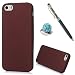 Produktbild iPhone 5/SE Hülle Case,KASOS iPhone 5/SE Handyhülle Schale Etui Protective Case Cover Monochrom TPU,Kastanienbraun+Stöpsel Staubschutz+Eingabestift