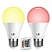 Produktbild LE 2er RGBW E27 LED Lampen mit Fernbedienung Farbwechsel 6W A60 Dimmbar Birne mit RGB und Warmweißem Licht, RGB + Weiß 2700K, LED Leuchtmittel