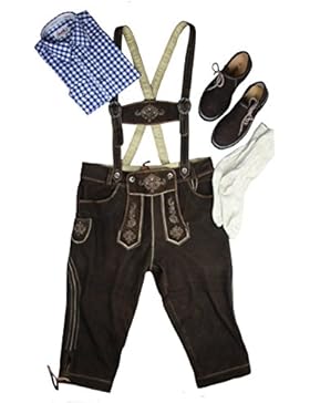 Fuchs Trachtenset Gr. 56 komplett Wildbock dunkelbraun braun & Schuhe Herren