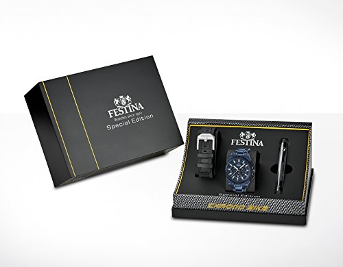 Festina CHRONO BIKE SPECIAL EDITION 2016 Men's Quartz Watch with Blue Dial Chronograph Display and Blue Stainless Steel Plated Bracelet F16973/1