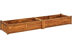 vidaXL - Jardinera de Madera de Acacia (200 x 50 x 25 cm)