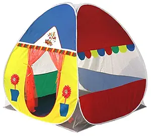 Homecute Foldable Popup Kids Play Tent House for 1 Year to 12 Years 110 x 110 x 120 cm Window Type- Multi Colour