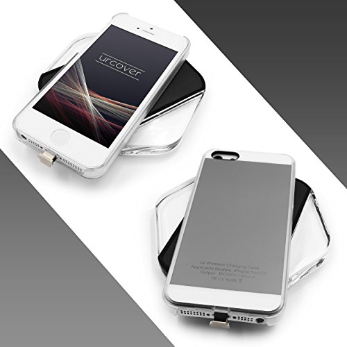 URCOVER   Funda de Carga Inal  mbrica   PREMIUM   Apple iPhone SE   5   5s   Receptor Qi Integrado   Gris   Backcase Cargador Carga Rapida Bumper Case Cover en TPU