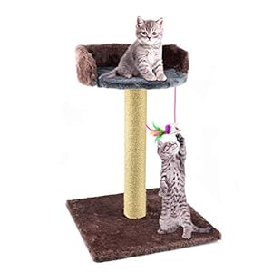 Zubita Rascadores para Gatos, Árbol para Gatos Arañazo Gatos Juguetes de Sisal Natural, Cat Toy Centro de Actividad para Gatitos con Peluche