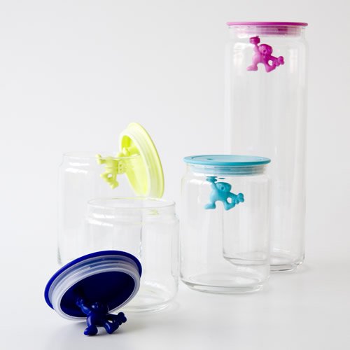 Alessi „Gianni“ Küchendose aus Glas mit abgedichtem Deckel, thermoplastischem Harz, hellblau - 8