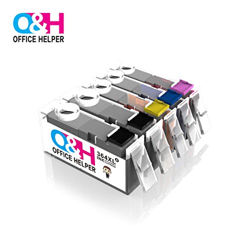 OFFICE HELPER - 364 364XL Cartuchos de tinta  2 Negro  1 Cian  1 Magenta  1 Amarillo   Compatibles con Impresoras Photosmart 5510 5520 5522 6520 B8550 C5388  Officejet 4620  Deskjet 3070A