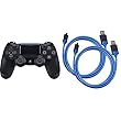 Playstation 4 - DualShock 4 Wireless Controller (schwarz) & AmazonBasics - Controller-Ladekabel für die Playstation 4-2er-Pack