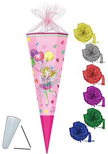 Preisvergleich Produktbild Unbekannt Schultüte - Prinzessin Lillifee - 85 cm - eckig - incl. Schleife - Tüllabschluß - Zuckertüte - Nestler - mit / ohne Kunststoff Spitze - für Mädchen - Blüt..