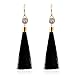 Price comparison product image Minshao Fashion Gold Tone Elegant Sparkling Diamond Crystal Drop Tassel Padant Stud Earrings (Black)
