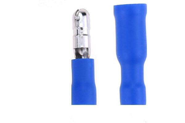 100Pcs Connecteurs À sertir, Connecteurs Électriques, Bullet Fil Connecteur Crimp Terminal 50 Femelle et 50 Mâle (Bleu)