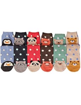 Oneworld Damen Frauen Mädchen 6 Paar / Halb Dozen lieblich Classic Casual Socken Damensocken Sportsocken Strumpf...