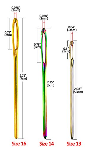 Ein Fall von 12 Stk Große Augen Stumpfe Nadeln + 60 Stk Locking Zeichen (Tapisserie / verflixt / Veredelung Nadeln) - 5