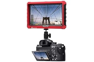 Lilliput A7S 7 Inch Camera Field Monitor 4K 1920x1200 IPS Screen HDMI Input Output Video For DSLR Mirrorless Camera A7 A7R A7S III A6500 GH5 GH5s 5D 70D D810 Ronin S (Red With 12V Adapter)