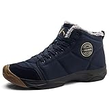  AZOOKEN Winterschuhe Herren Damen Wasserdicht Trekking Wanderstiefel Schnee Stiefel mit Warm Gefüttert (6118-blue40)