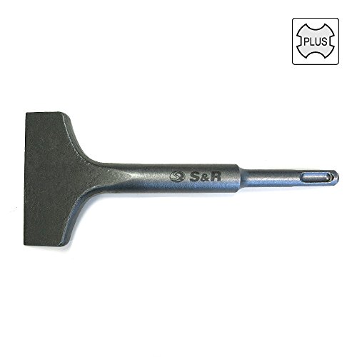 S&R Hochleistungs – Fliesenmeißel SDS plus 180mm/165mm x 75mm abgewinkelt rund Thunder, optimierte Geometrie. Profi-Qualität - 3