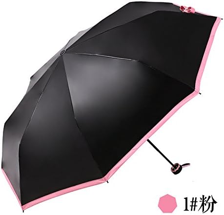 ZQ@QX Sunshade sunscreen black rubber female umbrellas Umbrella , Powder