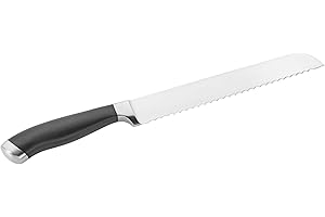 PINTINOX Pinti Inox coltello per pane Professional, Acciaio Inossidabile,manico Nero, Lunghezza lama seghettata 20 cm