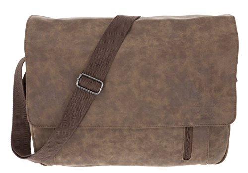 Preisvergleich Produktbild Bestway Umhängetasche Messenger Bag Laptoptasche Kunstleder Unitasche Schultasche (dunkelbraun)
