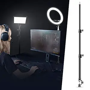 Neewer Tabletop Light Stand Clip Stand with 1/4inch Screw for Ring Light and LED Light, Aluminum Alloy, 5kg/11 Lbs Load Capacity, Adjustable 21.6-47.2inches/55-120CM for Live Streaming, Video Shooting