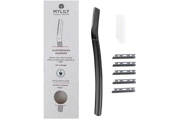 MYLILY Rasoir à sourcil noir métallique | Rasoir femme visage | dermaplaning visage | rasoir sourcil femme | rasoir visage femme | eyebrow razor