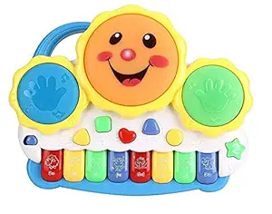 VAIKUNTH Enterprise Fun Musical Piano Keyboard Toy with Light and Sound for Kids- Multi Color