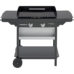 Campingaz Plancha Gaz EXB 2, 2 Brûleurs en Acier, Plancha sur Chariot, Puissance 7.5kW, Large Plancha à Revêtement Anti-adhésif, Cuisson Teppanyaki, 2 Tablettes Latérales