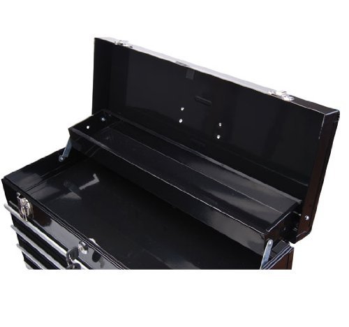 Homcom® Werkzeugkasten Werkzeugkoffer Werkzeugkiste Metall 540x290x220mm schwarz - 7