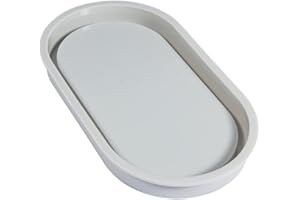 Rayher Silikon-Gießform Untersetzer oval, 17,8 x 9,5 cm, Höhe 1,6 cm, zum Ausgießen mit Kreativ Beton, Art Resin Gießharz, Raysin-Gießpulver, 36126000, Grau