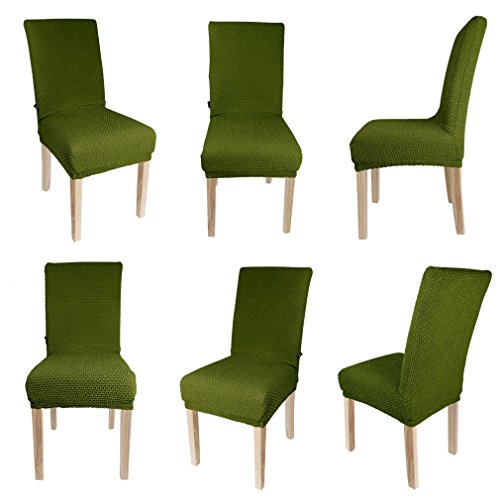 Auralum® Hochwertige Elastische Stuhlhusse Bi-Elastic Stuhlüberzug aus Polyester(Grün) - 5