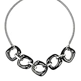 Jacques Lemans Damen Halsschmuck Stahl mit schwarzem Keramik Edelstahl 45cm Glänzend mehrfarbig 490050009