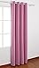 Deconovo Eyelet Curtain Ready Made Room Darkening Solid Thermal Ring Top Blackout Curtain for Living Room 140x260 cm Pink 1 Panel