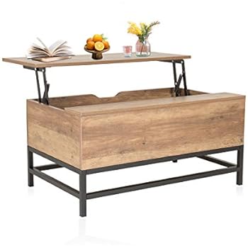 NeuTone Couchtisch mit Klappfunktion Hubtisch Holz Couchtisch mit