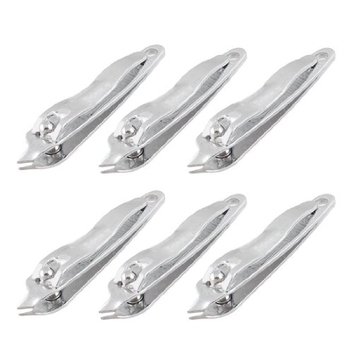 SODIAL(R) Slanted Tip Metal Manicure Tool Pedicure Nail Clipper Cutter 6 Pcs
