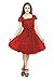 Color Fuel Red Georgette Polka Dot Dress RS.699.00