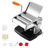 AJUSTES AJUSTABLES: disfrute de 6 niveles diferentes de grosor de pasta. Los rodillos suaves y ajustables facilitan la obtención de pastas más grandes y gruesas o pastas más pequeñas y más delgadas. ¡Con este rodillo de pasta, podrás hacer incluso la pasta más delicada como un profesional!