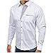 Produktbild NEEKY Herren Solide Langarmhemd Herren Herbst Casual Formal Slim Revers Fit Solide Langarmhemd Tops(XL,Blau)