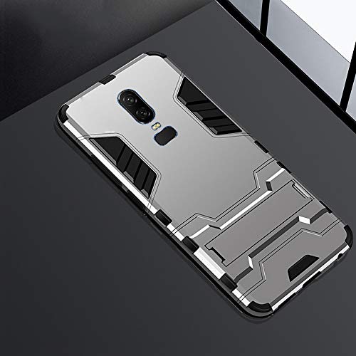 Preisvergleich Produktbild SOOCX OnePlus 6T Schutzhülle [Ultradünn] [Anti-Drop] [Stoßfest] Kreative, sturzsichere Schutzhülle PC + TPU-Schutzhülle Modedesign Kratzfeste, stoßsichere Schutzhülle für Oneplus 6T (Color : Silver)